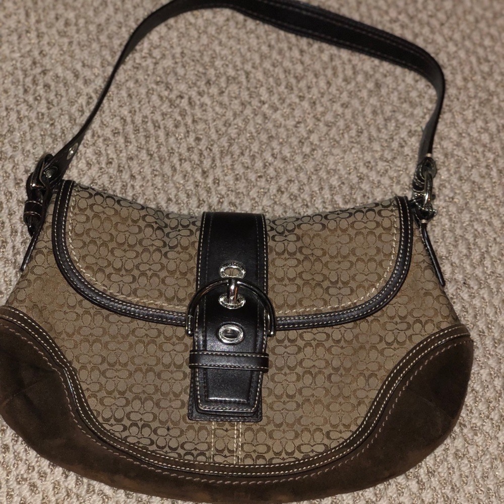 Brown coach shoulder bag